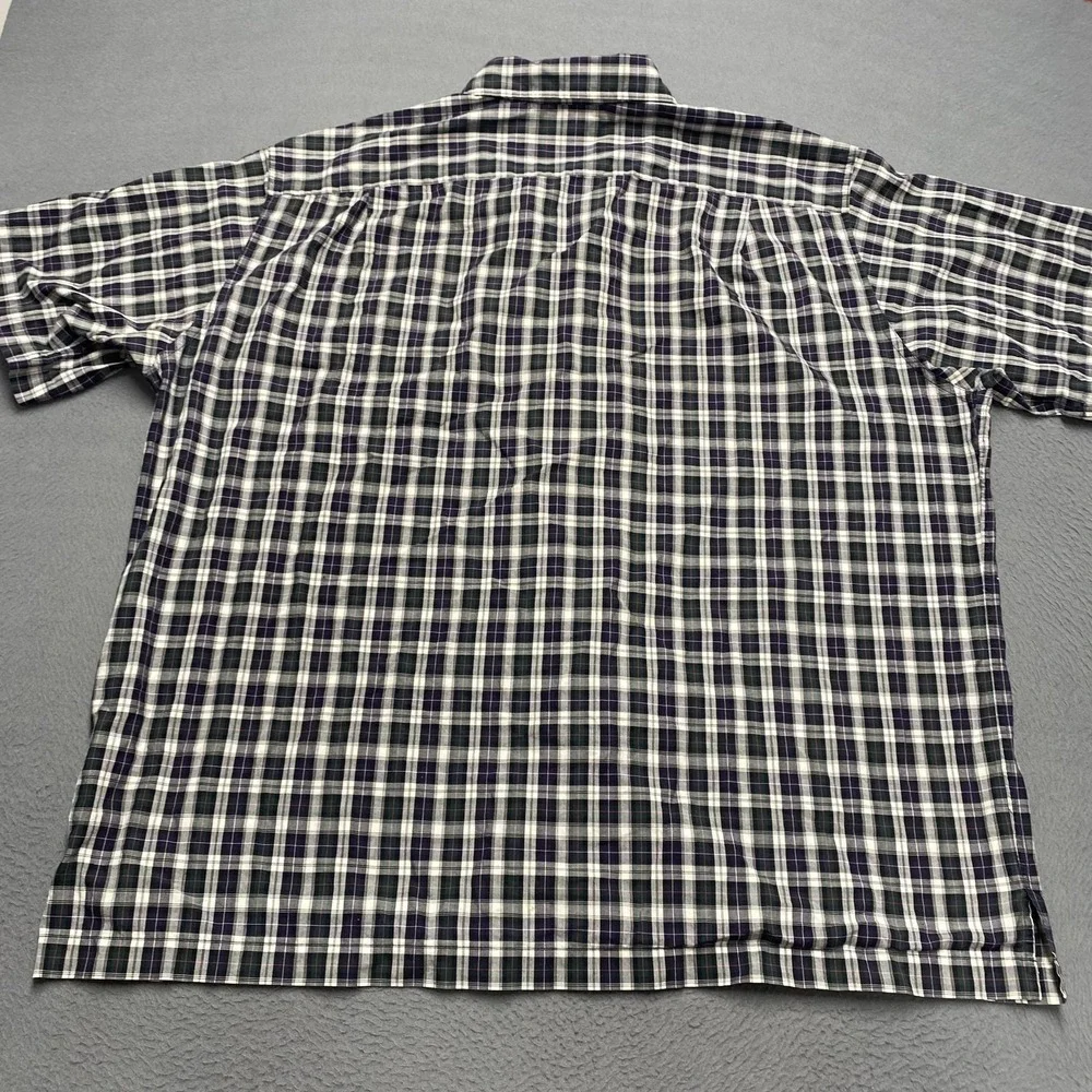 VTG Polo Ralph Lauren Shirt Mens XL‎ Blue Plaid Adams Short Sleeve Pony Logo 90s